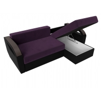 Угловой диван Форсайт (велюр фиолетовый чёрный) - Изображение 1